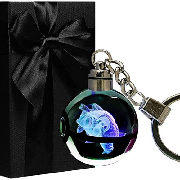 COPY - 3D Pokemon Blastoise Crystal Pokeball Key Chain LED Light Keychain Penda… - Picture 5 of 11